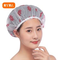 Shower Hat High-grade Frosted Printed Lace Waterproof Oil Fume Proof Hair Salon Supplies Bathing Cap Thickened Shower Cap Colanders Food Strainers