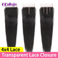 Lace Closure Straight Hair Transparent Lace Closure Only Brazilian Human Hair Middle Part Lace Closure 20 Inch Closure CCollege