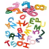 Refrigerator Stickers 26 Alphabet Wooden Colorful Cartoon Fridge Magnets Fridge Magnetic Letters Stickers Cute Magnetic sticker