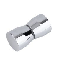 stainless stee Single Hole Round Sliding Glass Door Handle Door Handles For Shower Cabin Accessory Shower Room Parts Door Hardware Locks