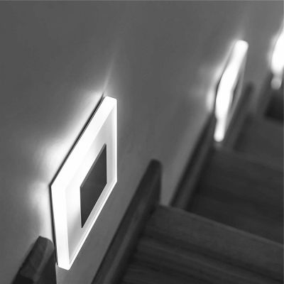 2021New Led Wall Light Recessed Night Lights Square Acrylic 3W COB 120V 220V 240V Stair Step Footlight Modern Home Decor Floor Lamps