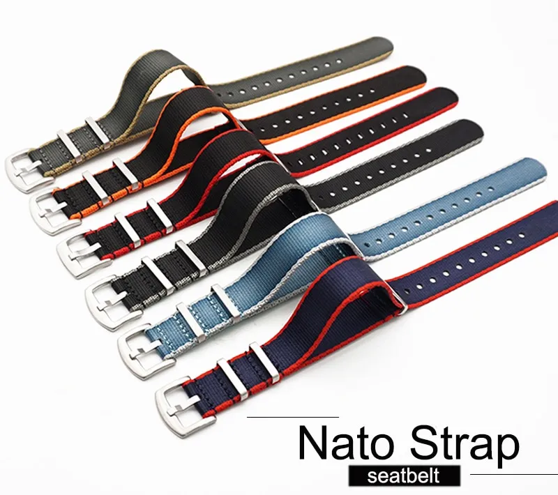 20mm 22mm Nylon Seatbelt Watch Band Nato Strap For Watch