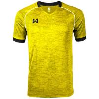 WARRIX SPORT เสื้อฟุตบอลพิมพ์ลาย คอวี WA-1547 (สีเหลือง-ดำ)