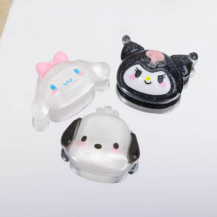 sanrio-โปร่งใสรูปการ์ตูนสัตว์-diy-10ชิ้น5ชิ้น-aksesoris-resin-เหมาะสำหรับกำไลข้อมือที่ผูกผมและอุปกรณ์ตกแต่งอื่นๆ