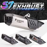 Slip on 51mm motorcycle exhaust system muffler modified tube middle connection for Z400 Z900 MT07 S100RR 2017 18 19 2020 years