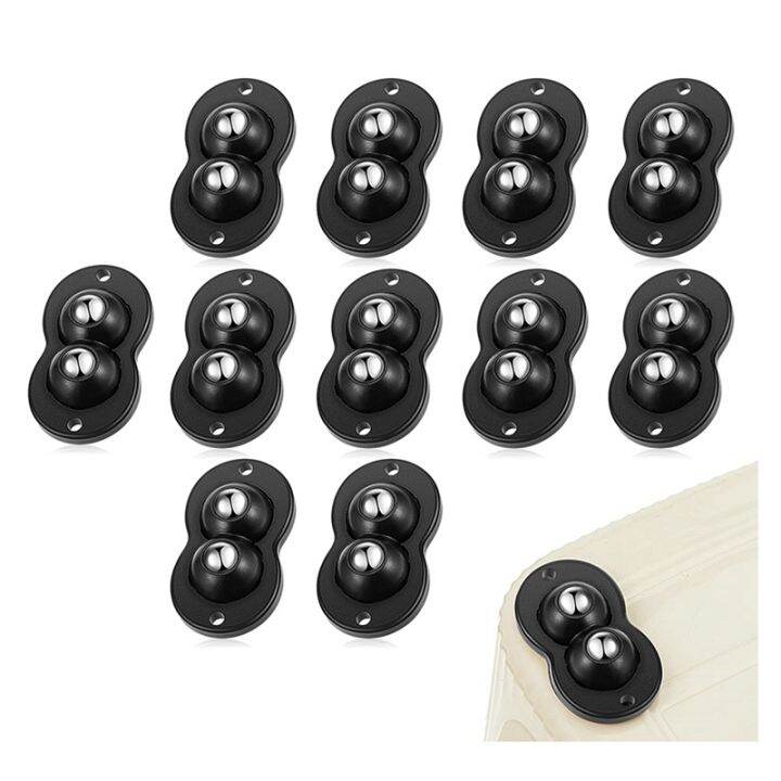 12Pcs Mini Self Adhesive Swivel Caster Wheels Casters Double Bead