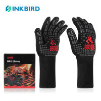 INKBIRD ถุงมือย่างบาร์บีคิวถุงมือกันความร้อน800 ° Cถุงมือย่างซิลิโคนกันลื่นกันความร้อนสูงสำหรับเตาอบบาร์บีคิวทำอาหารอบย่างเชื่อมย่าง14inch