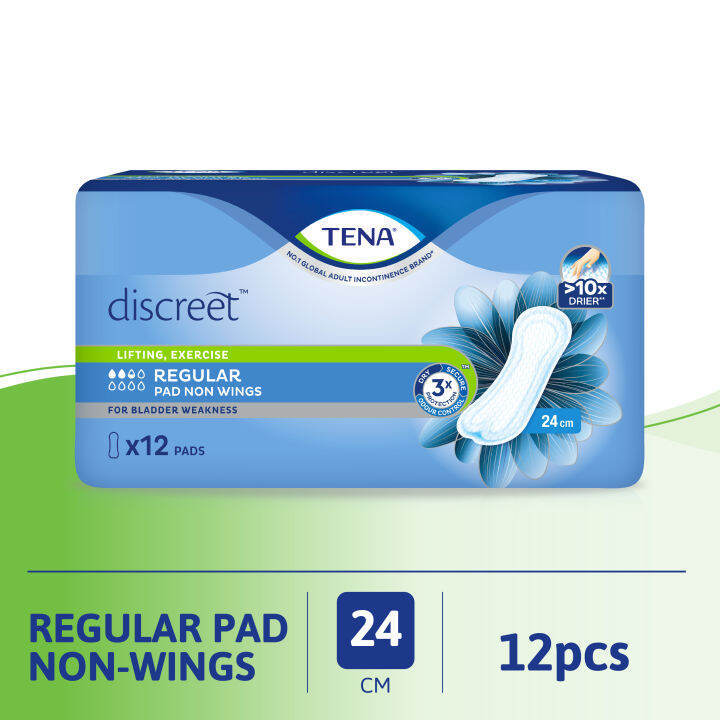 TENA Discreet Regular Pad 24cm(6x12s) for Light Urinary Leaks Lazada