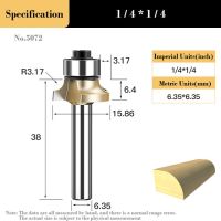 ทรงกลมมุมเราเตอร์บิต6.35มม12.7มมก้านไม้ทรงกลมมุม Ing ปลายอุปกรณ์งานไม้ทังสเตนคาร์ไบน์มิลลิ่งเครื่องมือตัด1ชิ้น