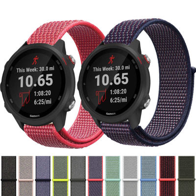 สายห่วงไนลอนแนวสปอร์ตสำหรับสายรัดข้อมือดนตรี Garmin Venu SQ สำหรับ Garmin Forerunner 245 645M 55 158 Vivoactive 4 3 /Venu Move 3 Luxe