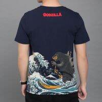 (HH)T-SHIRTเสื้อยืด แฟชั่น สกีนลายการ์ตูน godzilla สไตล์ฮาราจูกุ สไตล์ญี่ปุ่น สีกรม ขาว โอเวอร์ไซซ์ ขนาด M-4XL