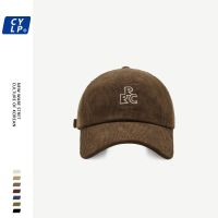 Tide Brand Letter Embroidery Baseball Cap Men and Women Couple Autumn and Winter Korean Style Corduroy All-Matching Peaked Cap