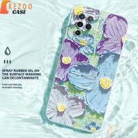 Magic Eye OPPO A55 A73 A36 A96 A93 A94 Reno 4 5 4F 5F Lite 4G ปลอกโทรศัพท์กรณีภาพวาดดอกไม้เต็มรูปแบบกล้องซิลิโคน TPU กันกระแทก