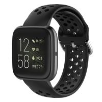 23มม. สำหรับ Fitbit Blaze / Fitbit Versa 2สายนาฬิกาข้อมือสปอร์ตซิลิโคนอเนกประสงค์ (สีดำ) (ขายเอง)