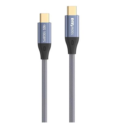 TYPE-C to C Cable USB C 100W 10Gbps 4K 60Hz Video Nylon Weaving Alloy Power Line for Computer Laptops