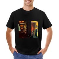 Edward Hopper -New York Movie 1939 T-Shirt Short Sleeve Mens Graphic T-Shirts Anime