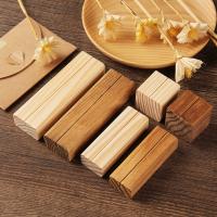 Natural Wood Memo Clips Wooden Card Photo Holder Clamps Stand Card Desktop Message Crafts for Wedding Party Events Decoration Clips Pins Tacks