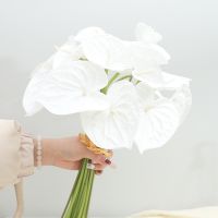 【CC】 4Pcs/Bundle Real touch Anthurium Artificial Wedding Luxury Artificielle Decoration