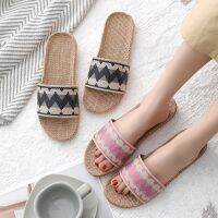 Homeplus 4 Style Bohemia Couples House Slippers WomenMen Beach Cool Linen Slipper Home Livingroom Slipper