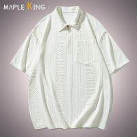 เสื้อถักฮิปฮอปลำลองมีซิปสำหรับใส่ในโปโลชายสไตล์ฮาราจูกุเสื้อสายเดี่ยวเสื้อยืดสำหรับทุกเพศทุกวัยเสื้อโปโลผู้ชายสตรีทสุดหรูสำหรับฤดูร้อน