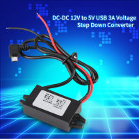 DC-DC 12V to 5V 3A Micro USB Converter แรงดันไฟฟ้า Step Down Regulator Micro USB Output Buck Power Adapter สำหรับสมาร์ทโฟนในรถยนต์