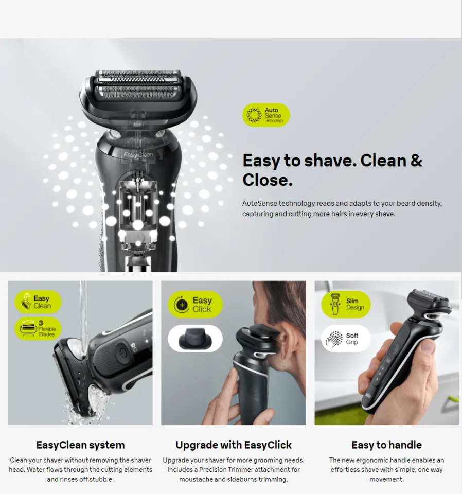 Braun Series 5 51-W1200s Wet & Dry shaver with soft pouch and 1