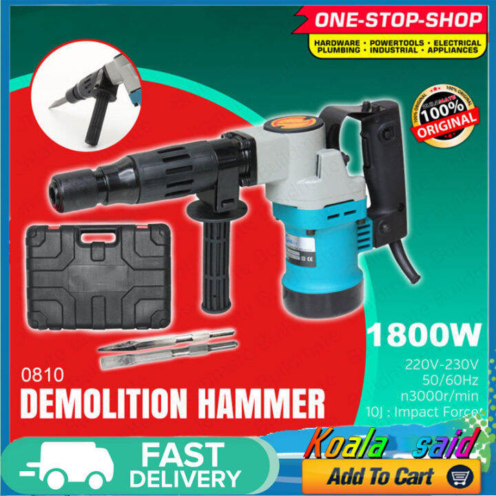 Demolition Hammer 1800W0810 Concrete Demolition Drill Heavy Electric