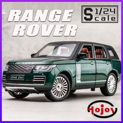 ☑◆☇ jiozpdn055186 Metal Carros Brinquedos Escala 1/24 Range Rover SUV Diecast Alloy Car para Meninos Crianças Brinquedo Veículos Off-road Som e Luz