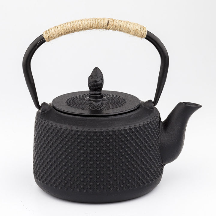 กาน้ำชาเหล็กหล่อน้ำเดือดกาต้มน้ำครัวเรือนชาทำชุด850มิลลิลิตรญี่ปุ่น-tetsubin-ขวดเหล็กวินเทจถ้วยชาจานรองชุด
