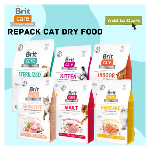 【REPACK 1KG】Brit Care Cat Food Dry Food 1KG Makanan Kucing Lazada