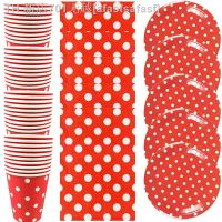 【CW】♀  60pcs/lot Dots Theme Tableware Set Happy Birthday Napkins Plates Cups Dishes Decoration Events Supplies