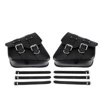 2Pcs Universal Motorcycle Bags PU Leather Saddle Bag for Sportster XL883 XL1200 Cruiser Side Storage Tool Pouche