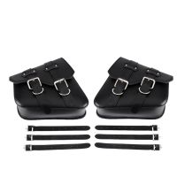 2Pcs Universal Motorcycle Bags PU Leather Saddle Bag for Sportster XL883 XL1200 Cruiser Side Storage Tool Pouche