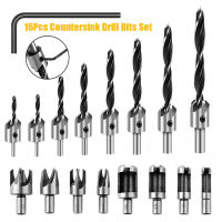 Countersink เจาะบิต Set- 16ชิ้นเคาน์เตอร์อ่างล้างจานบิตสำหรับไม้เหล็กความเร็วสูง,งานไม้ช่างไม้รีมเมอร์