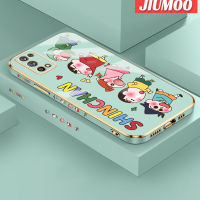 JIUMOO เคสสำหรับ Realme 7 Pro Narzo 20 Pro ลาย Crayon Shin-Chan ใหม่กรอบสี่เหลี่ยมพื้นผิวเคสซิลิกาเจลกันกระแทกเคสมือถือรวมทุกอย่างฝาครอบป้องกันเลนส์กล้องถ่ายรูป