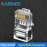 【HOT】 Green Street NASTAKO 100ชิ้น Cat6 RJ45เชื่อมต่อแมว6แบบแยกส่วนปลั๊ก Cat6เครือข่ายอีเธอร์เน็ต UTP สายคริสตัลปลั๊ก8P8C RJ45เชื่อมต่อ