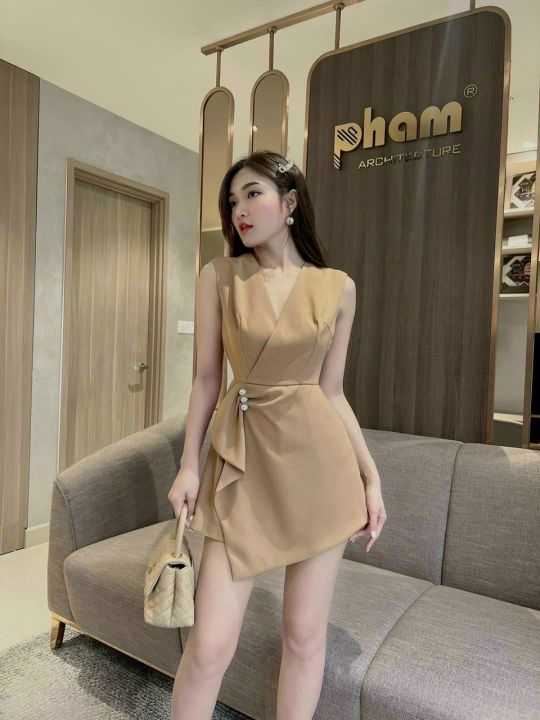 HÌNH TỰ CHỤP jumpsuit nữ ngắn hoa nhí tôn dáng Nhà Dứa  Jum nữ giấu quần giả  váy