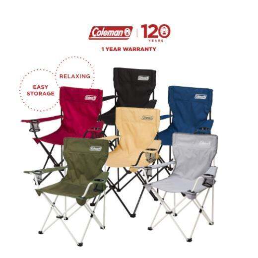 Coleman Foldable and Lightweight Quad-Style Arm Chair with Arm Rest ...