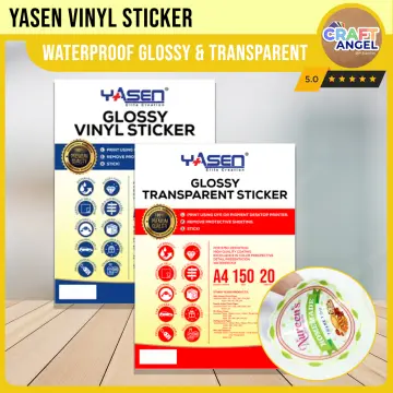 20 Pieces Clear Sticker Paper Printable Transparent Vinyl Sticker