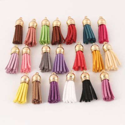 10pcs Gold Tassel For Keychains Bag Charms Suede Tassel DIY Pendant Summer Jewelry Findings Women Handmade