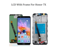 จอแอลซีดีพร้อมกรอบสำหรับ Huawei Honor 7A 7S 7X 7จอแสดงผล LCD พร้อมแผงประกอบเทปกาวหน้าจอสัมผัส Digitizer