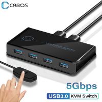 USB 3.0 KVM Switch USB Shared Switcher 2 Inputs 4 Outputs for Laptop PC Keyboard Mouse Printer USB Switch Controller Hub Adapter