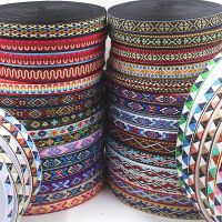 HOT 5 Yards 2CM Vintage Ethnic Jacquard Embroidery Ribbon Boho Lace Trim DIY Clothes Bag Accessories Custom Gift Wrapping  Bags
