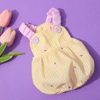 Flower Plaid Dress Pet Dog Clothes Suspender Skirt Clothing Dogs Super Small Cute Chihuahua Print Summer Yollow Girl Mascotas Dresses