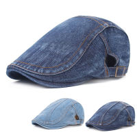 ผู้ชาย Denim Beret หมวกฤดูใบไม้ผลิฤดูร้อนผู้หญิงหมวกคาวบอยกลางแจ้งปรับ Beret Unisex Flat Sun หมวก Hats