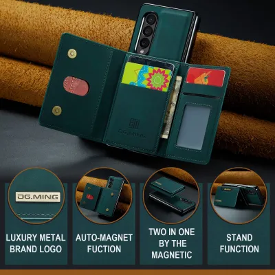 2 In 1 Function Leather Wallet Bag Case for Samsung Galaxy Z Fold4 5G Fold 4 Fold3 Fold 3 Anti-Slip Card Slot Cover Funda