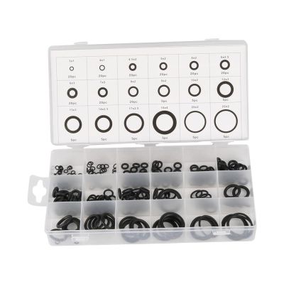 225Pcs Rubber O Ring Oil Resistance O-Ring Washer Seals Watertightness Assortment Different Size With Plactic Box Kit Set