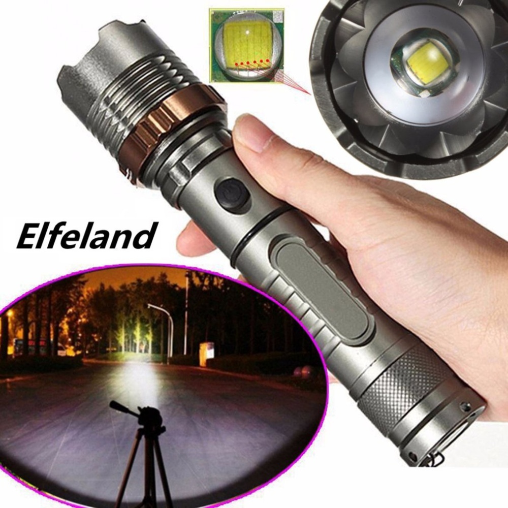 4PCS Tactical 350000LM Zoomable Focus T6 LED High Power Flashlight Power Torch 