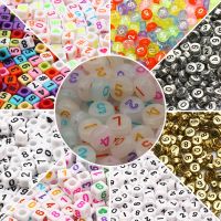 100pcs Mixed Digital Acrylic Beads Square Flat Round Number Beads Loose Spacer Beads For Jewelry Making Diy Bracelet Necklace