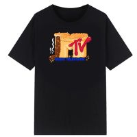 เสื้อยืดแบรนด์เนม MTV-MTV 2023สำหรับผู้ชายเสื้อยืดคอกลมผ้าคอตตอน100% พิมพ์ลายแฟชั่นโชว์คอกลมสำหรับฤดูร้อน